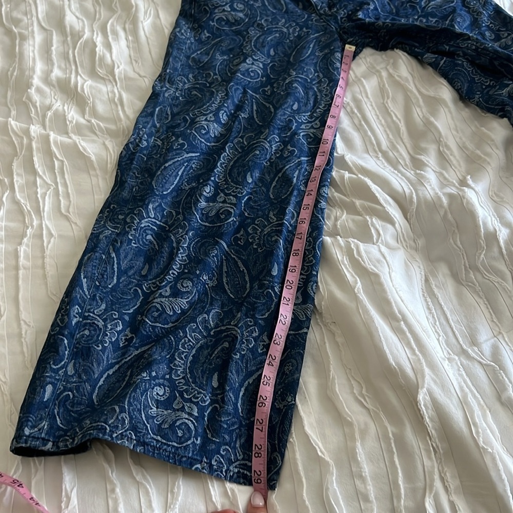 Rag & Bone The Sofie High Rise Ultra Wide Leg Ankle Paisley Jeans - Picture 6 of 14